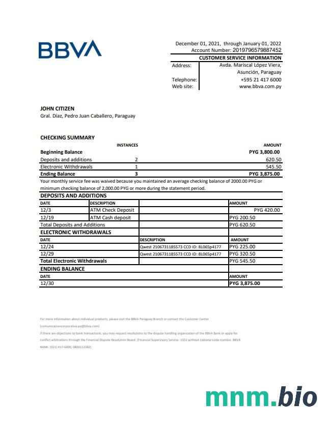 Papua Nowa Gwinea Kina Securities Limites wzór wyciągu bankowego w formacie Word i PDF